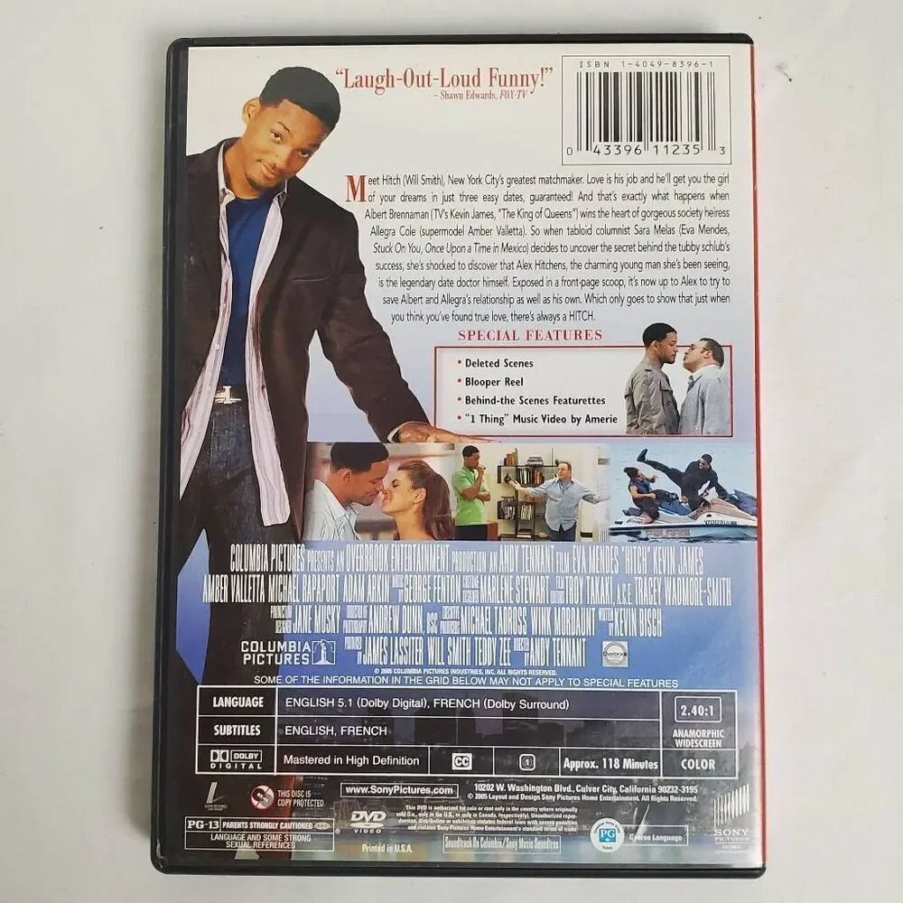 Hitch (DVD, Widescreen, 2005) Will Smith, Eva Mendes – Romantic Comedy